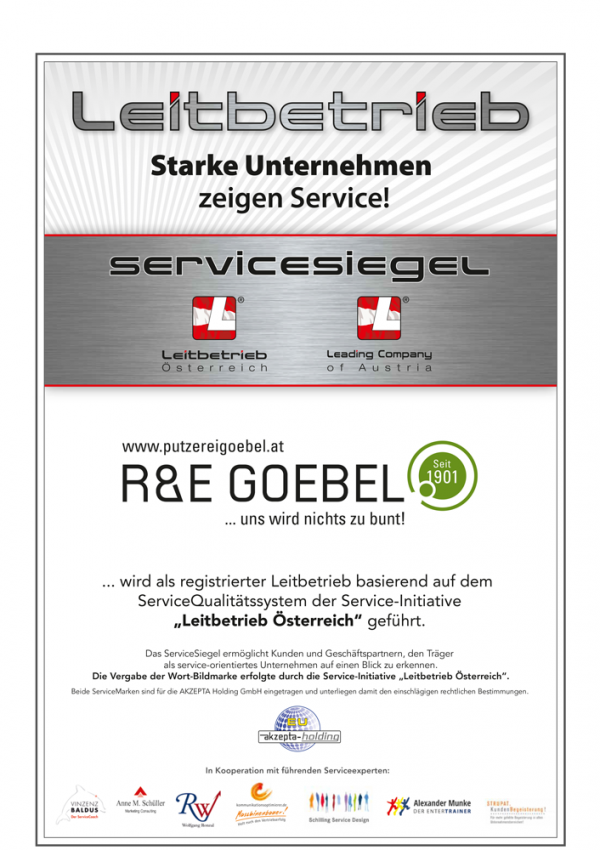Urkunde Servicesiegel RE Goebel